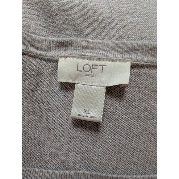Loft Gray Knit Long Sleeve Tunic Sweater Womens XL - Picture 3 of 7
